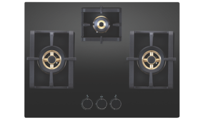 Elica 3 Burner Tempered Glass Gas Stove