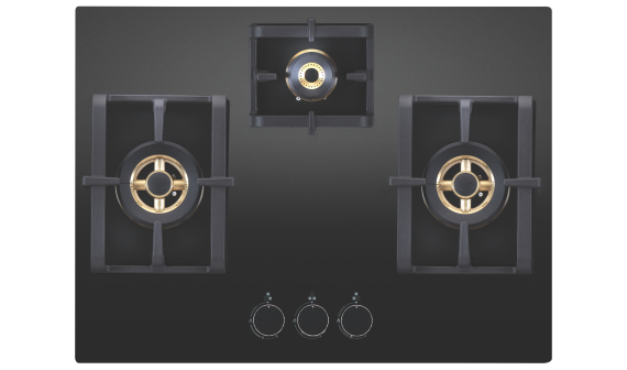 Elica 3 Burner Tempered Glass Gas Stove