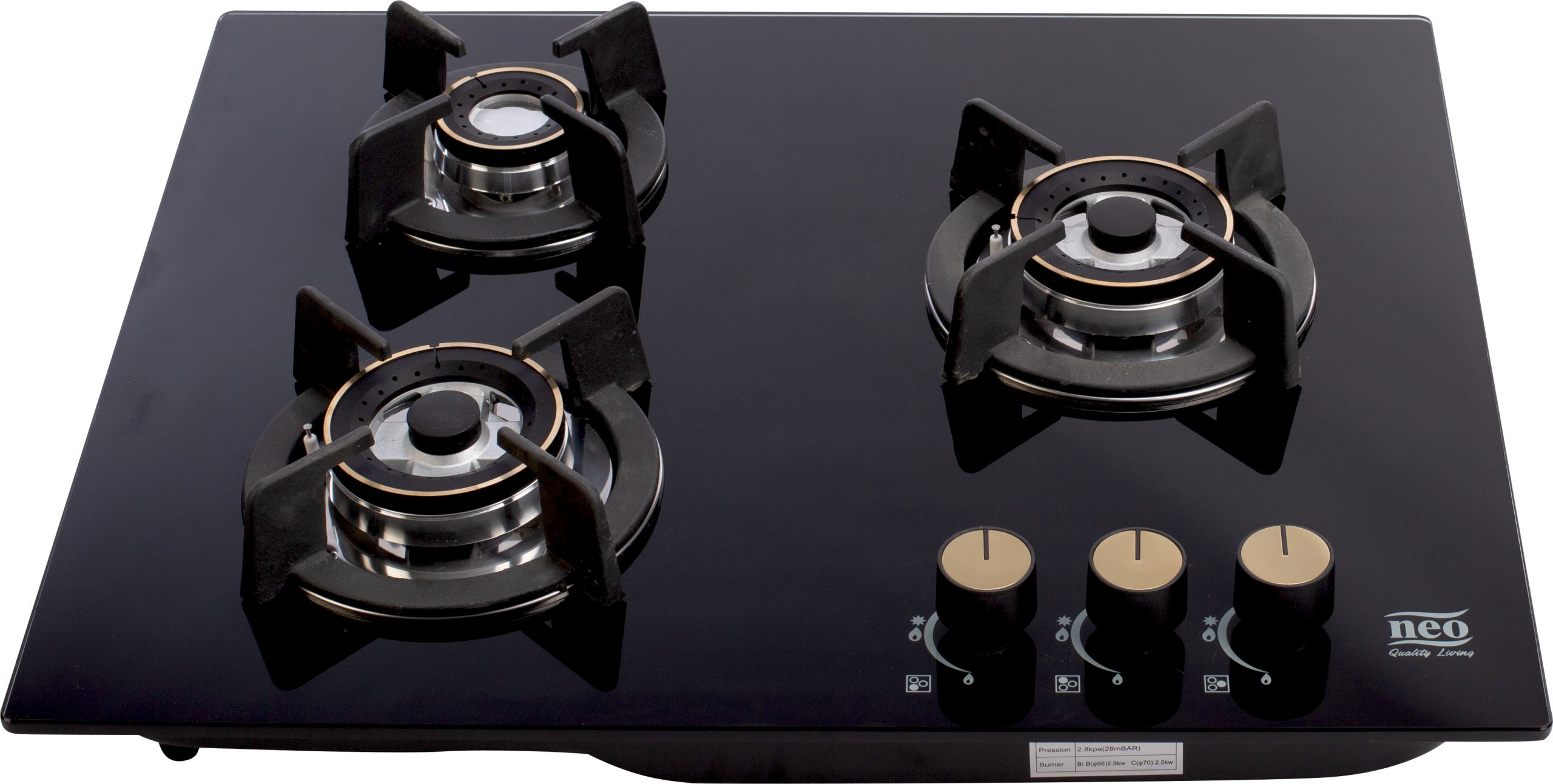 NEO_3B-60 Neo 3 Burner Gas Hob