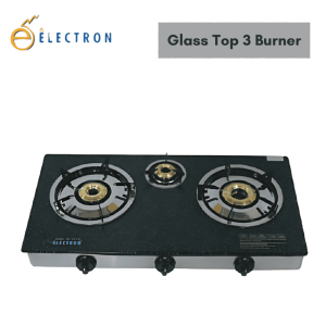 Electron 3 Burner Glass Top Gas Stove