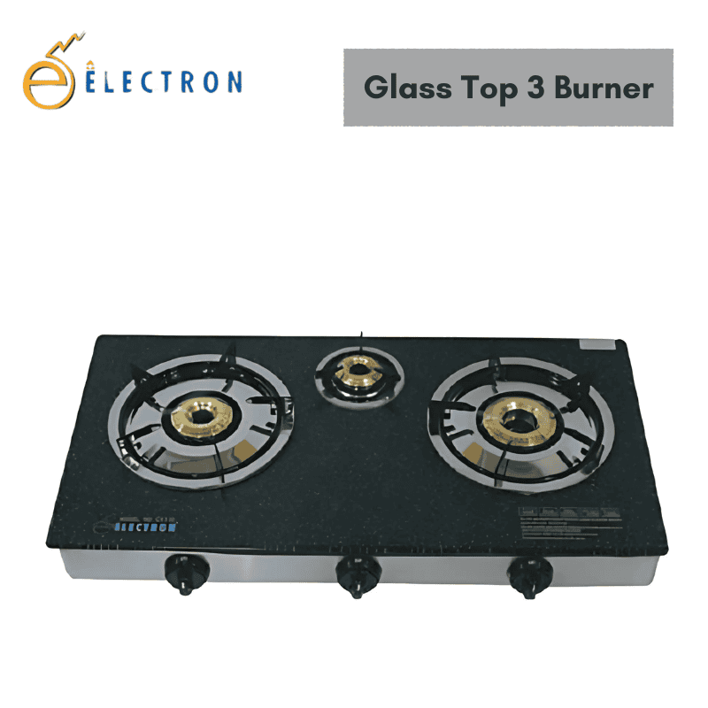 Electron 3 Burner Glass Top Gas Stove Electron 3 Burner Glass Top Gas Stove